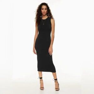 Aritzia Wilfred Possibility Sleeveless Tank Black Midi Dress Sz M